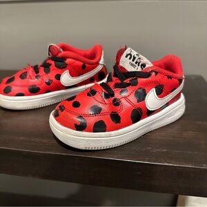 Nike Airforce One‎ Lady Bug Patterned Sneakers Toddler Size 7